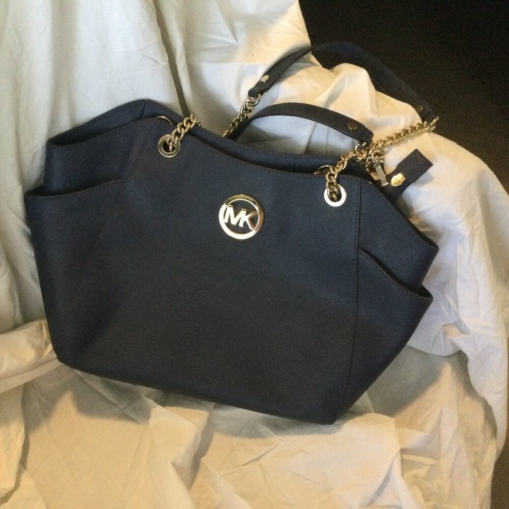 Michael Kors Jet Set Navy Blue Tote/Shoulder Bag